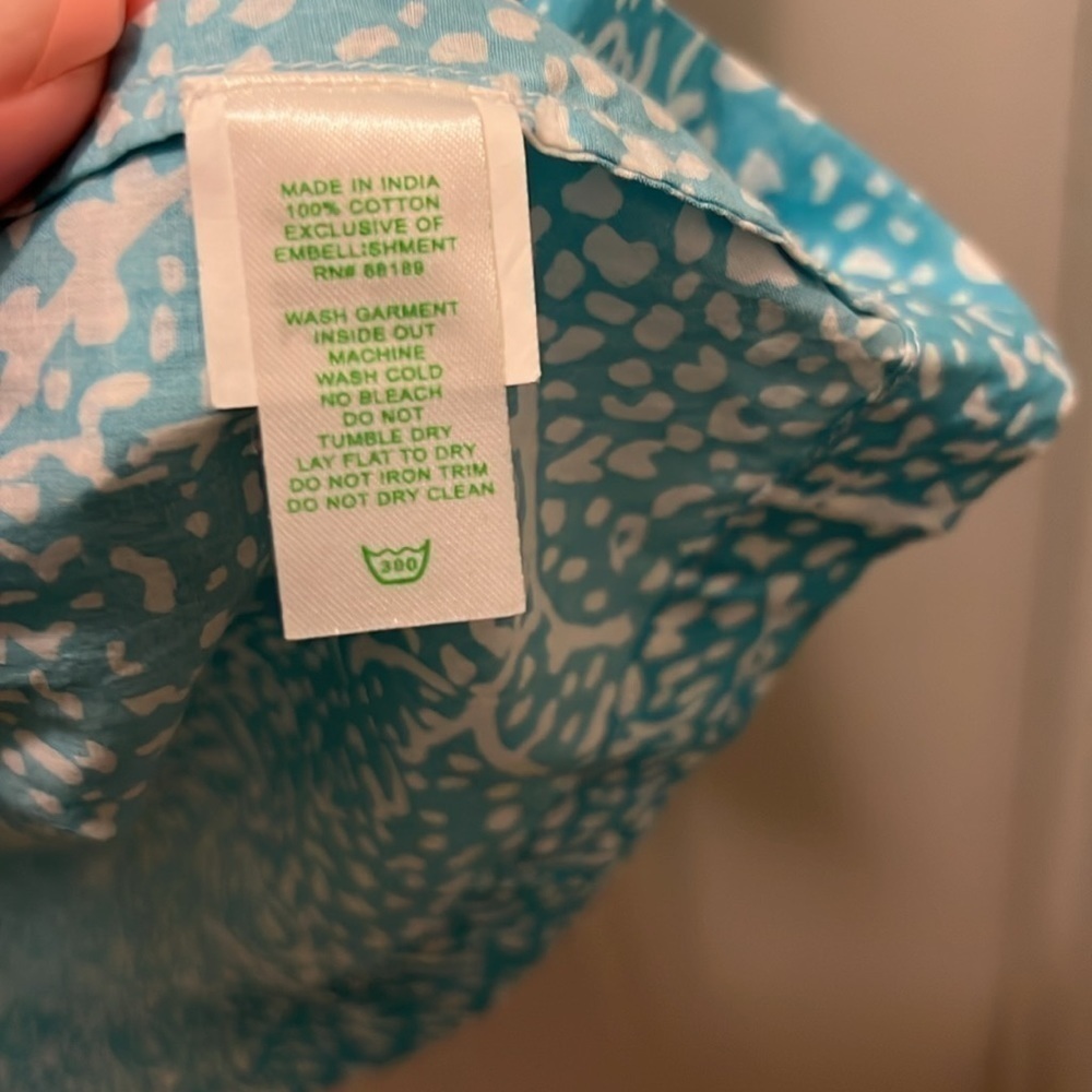 Lilly Pulitzer Sarasota beaded tunic. Shorely blue ice cake. EUC! Size small. - Picture 5 of 14